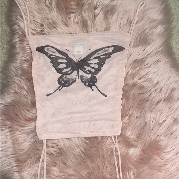Tops - Pink butterfly top